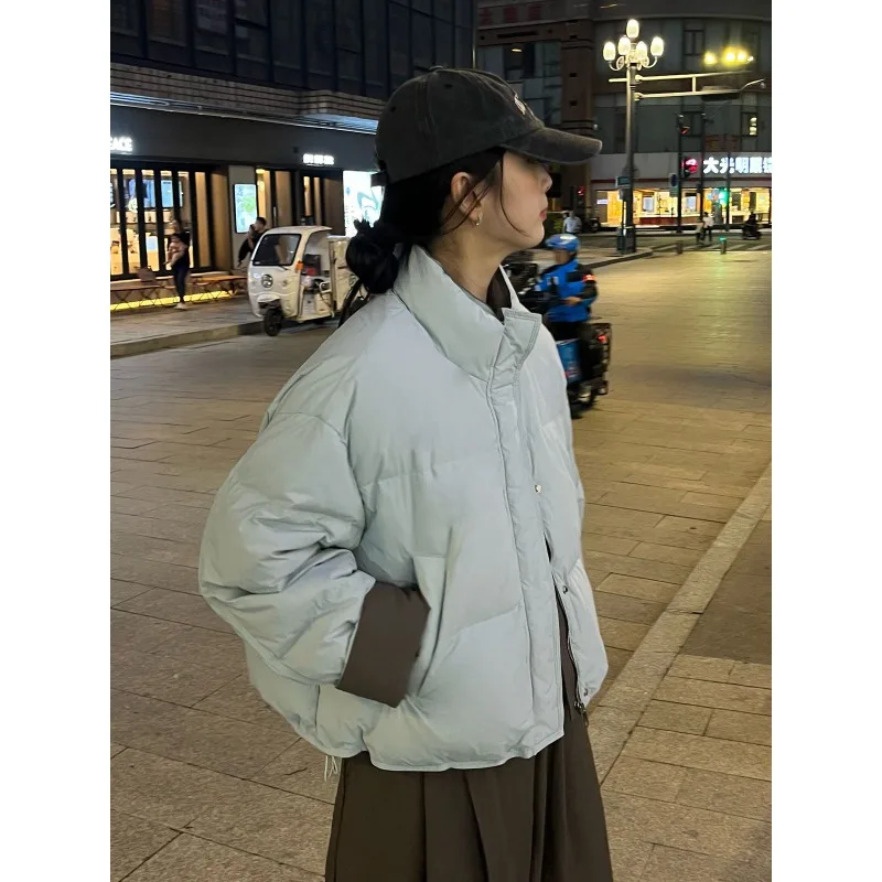 Women's High-end Cute Coats New Best Sellers Winter Korean Outfits Cotton Coats Puffer Jacket Warm Patchwork Long-sleeved Top