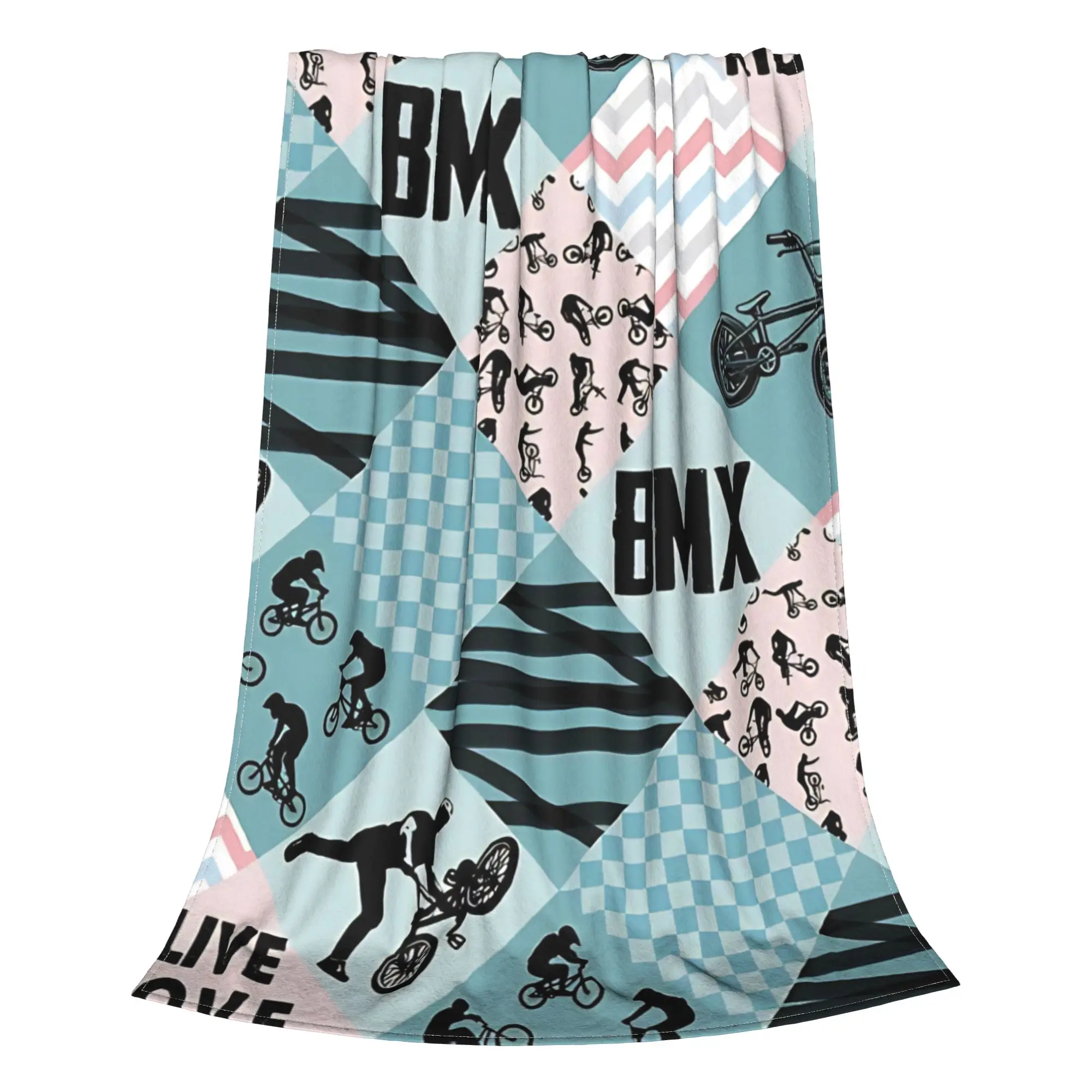 1PC Home Cute Room Decor Urban Extreme Blanket Throw Blanket BMX Racing Novelty Warm Blanket All Season
