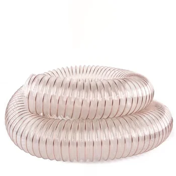 Tubo in PU trasparente, aspirazione della polvere, tubo di scarico per fumi sottovuoto, tubo dell'aria del tubo di scarico, diametro interno 25-100 mm, 1/2 m * 0,63 mm