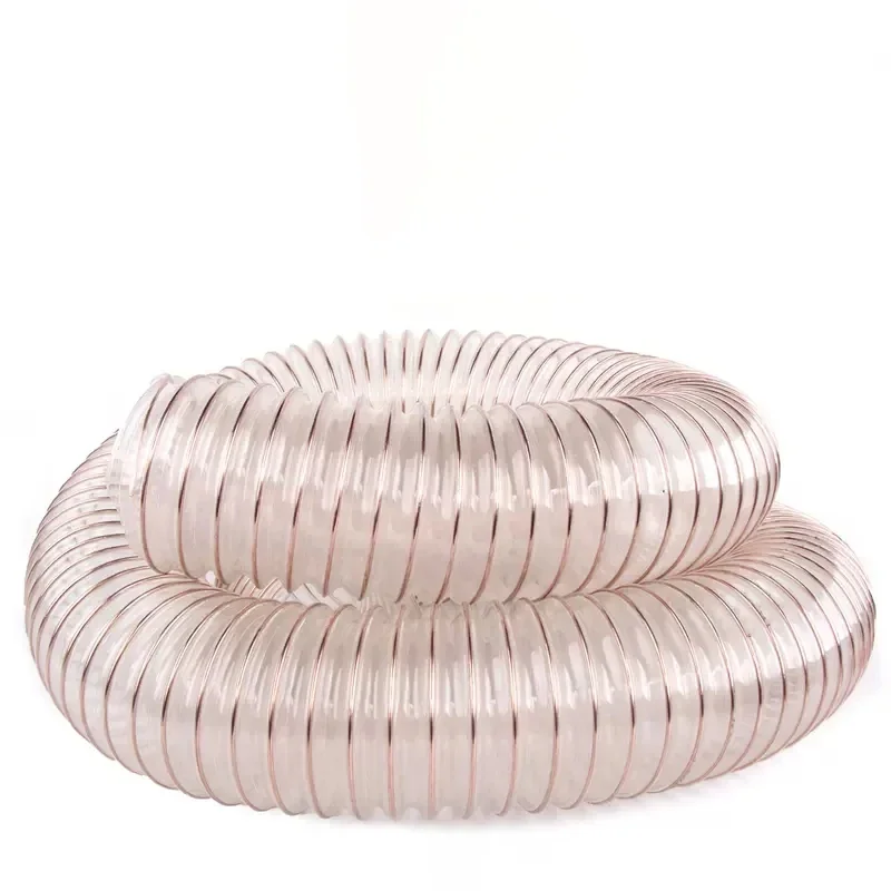 Przezroczysta rura PU, odsysanie pyłu, wąż wydechowy próżniowy, rura wydechowa, średnica wewnętrzna 25-100 mm, 1/2 m * 0,63 mm