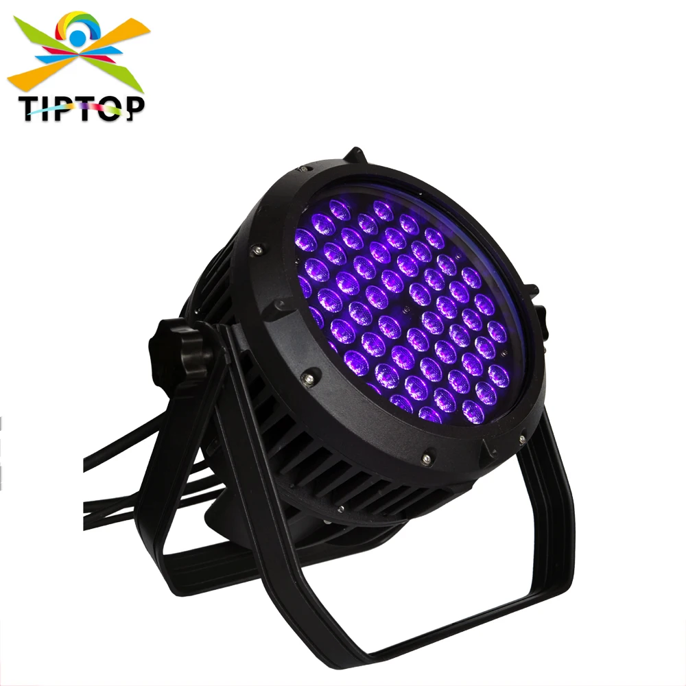 TIPTOP TP-P113 Stage Lighting Par Light 54x3W LED Purple 4/8 Channel Led Par64 Light for DJ KTV Disco Party Bar (1 PC) UV Color