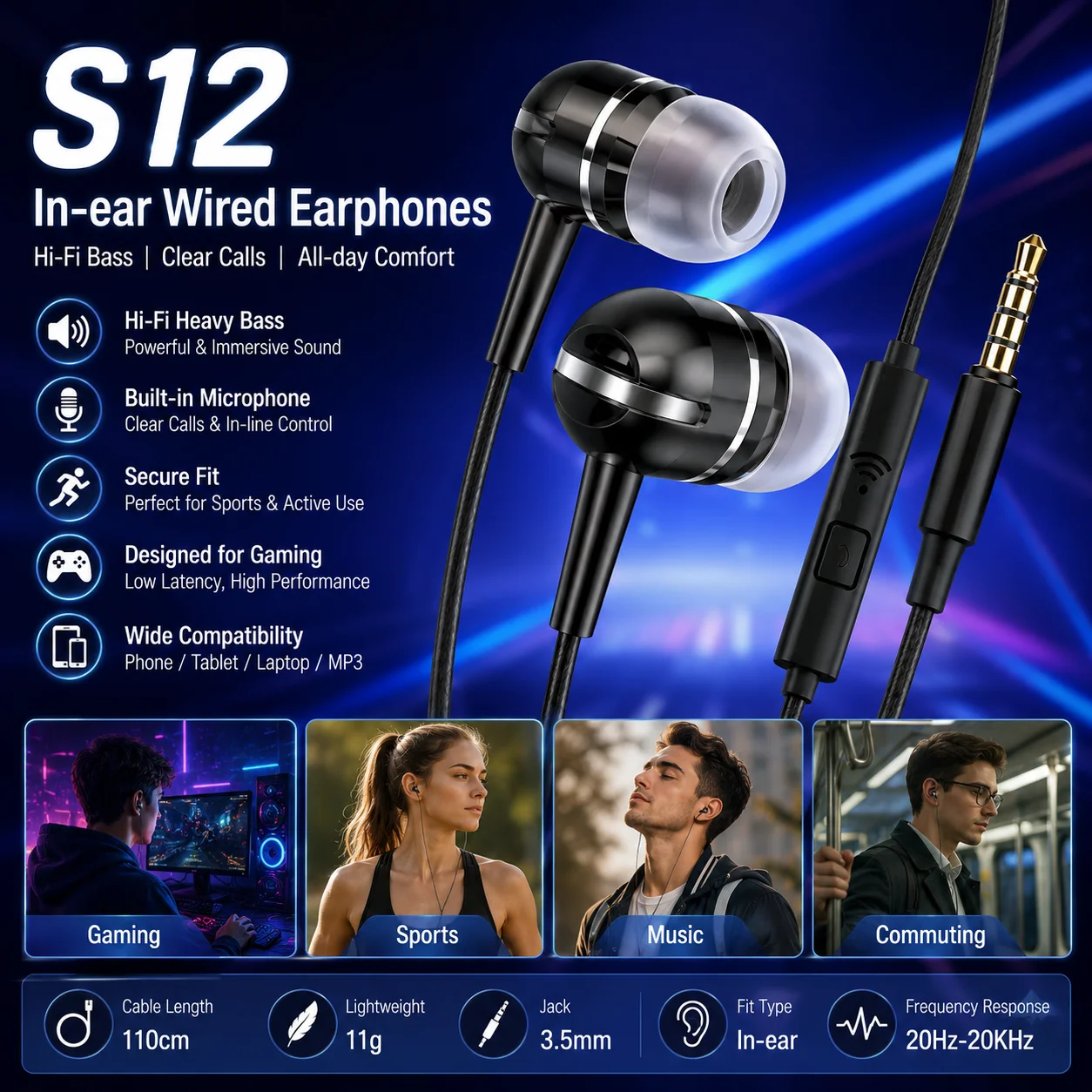 Shure Mic Sm58 - S12 In-Ear Wired Headphones Choice With