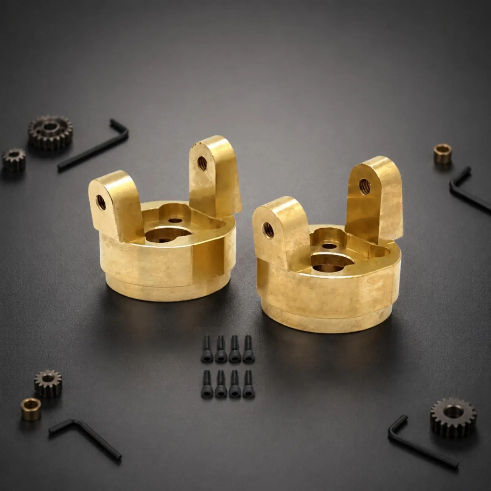 RC Car Front Axle C-Shaped Seats Rounded Cylindrical Bases Brass Front Axle