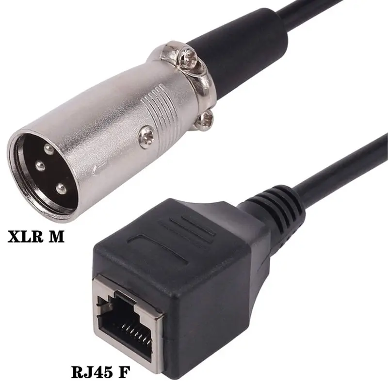 Cable XLR de cabeza a red, XLR3P a RJ45, extensión de puerto hembra RJ45 a Cable de conexión de luz LED de cabeza macho y hembra XLR