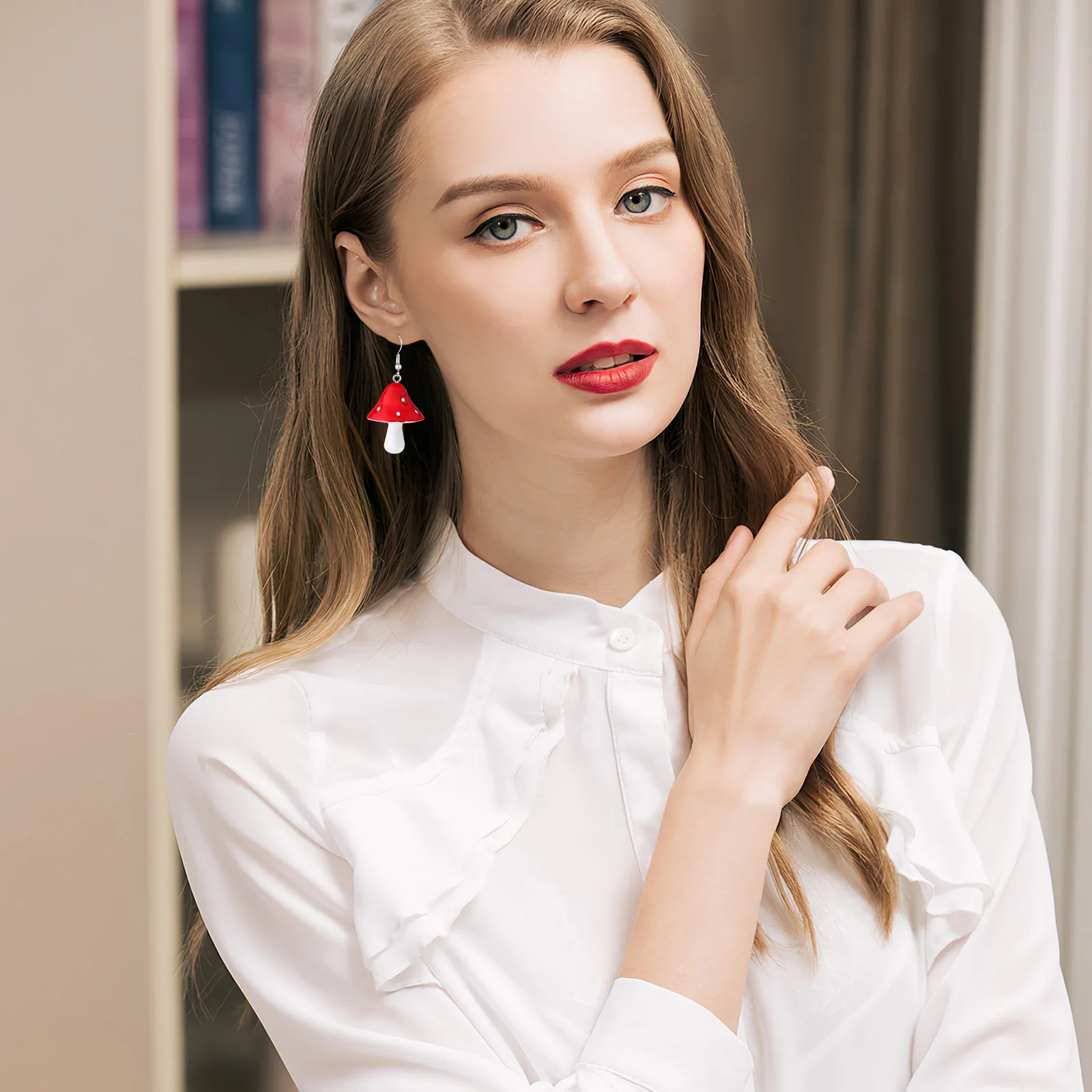 Decorative Female Danglers Mushroom Drop Earrings Pendant Creative Pendants Miss Chic for Women