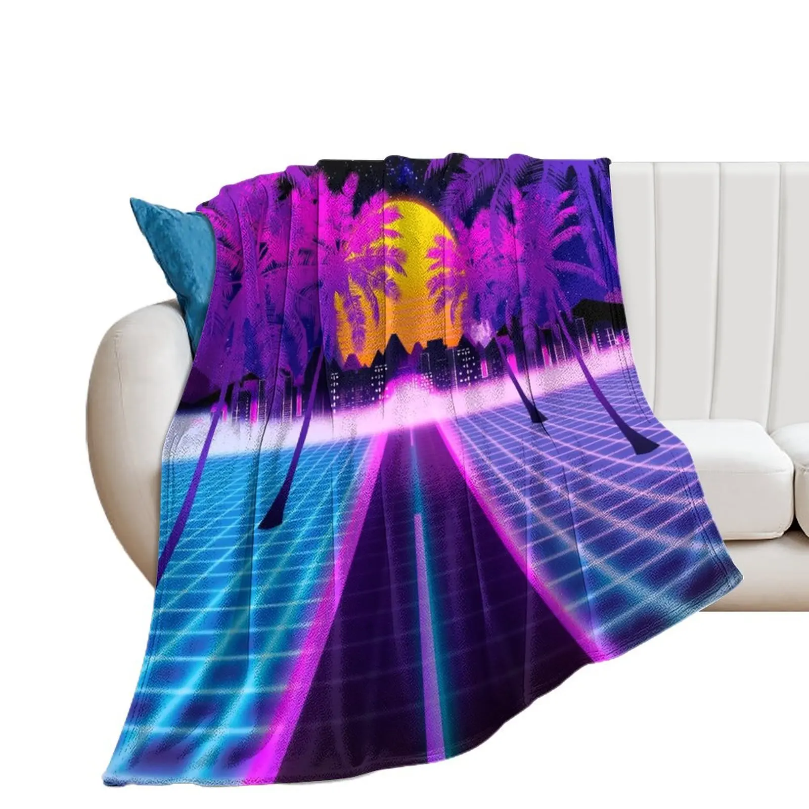 Retrowave Throw Blanket Fashion Sofas warm for winter Decorative Sofa Blankets For Sofas Blankets