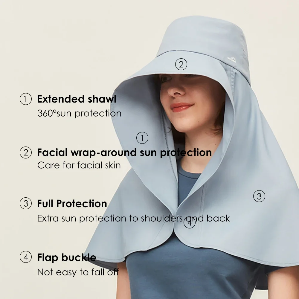 OhSunny Women Large Brim Sunhat UPFav2000+ New Bucket Cap with Neck Flap Full Protection Anti-UV Washable Summer Hat Beach Visor