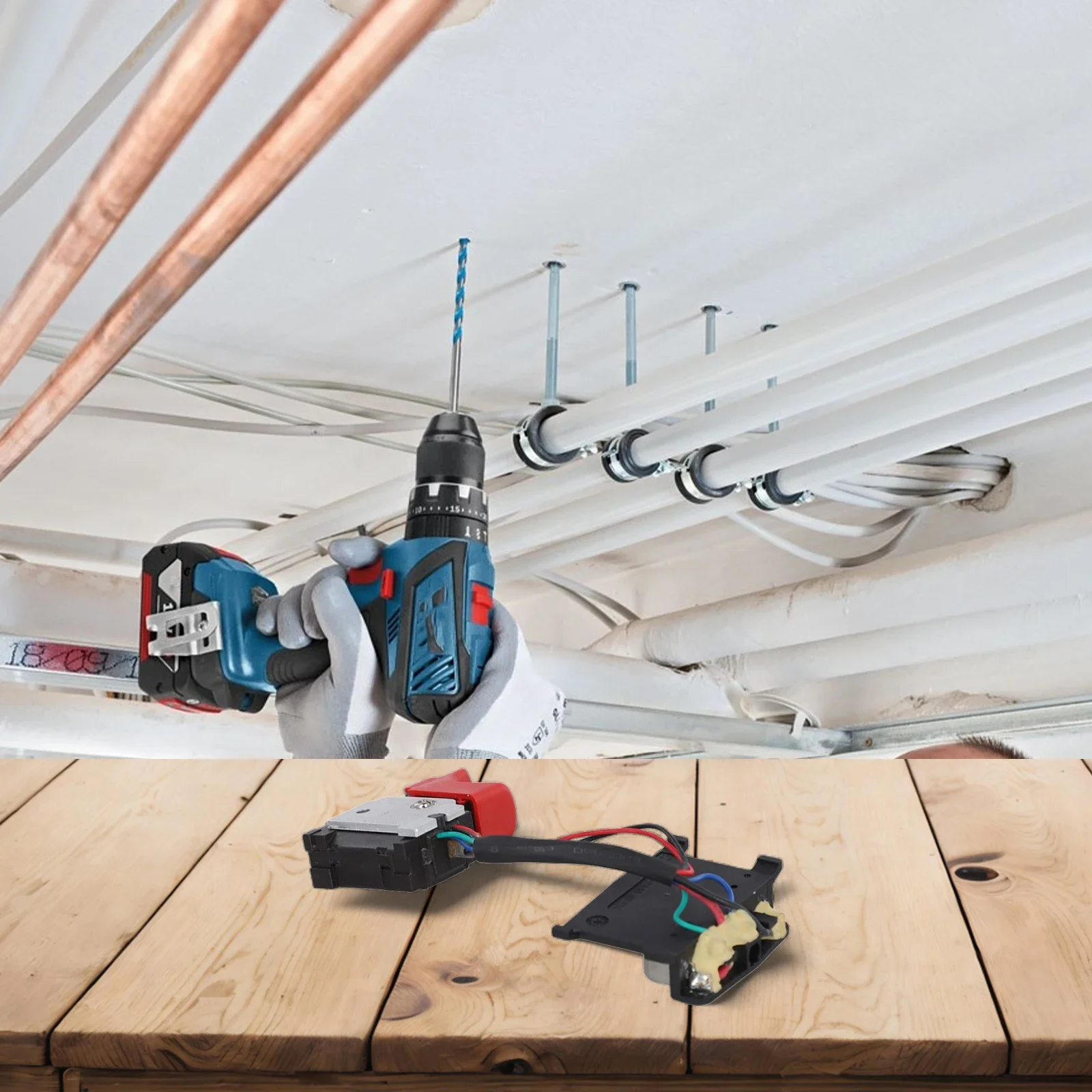 

Switch For GSR140-LI Screwdriver Power Tool For Screwdriver Applications Black Finish Electric Drill Compatible