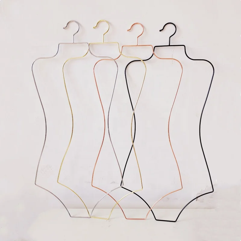 Beishite Swimsuit Hangers Female Bikini Usage Gold Metal Clothes Rack Swimwear Hanger in Body Shape