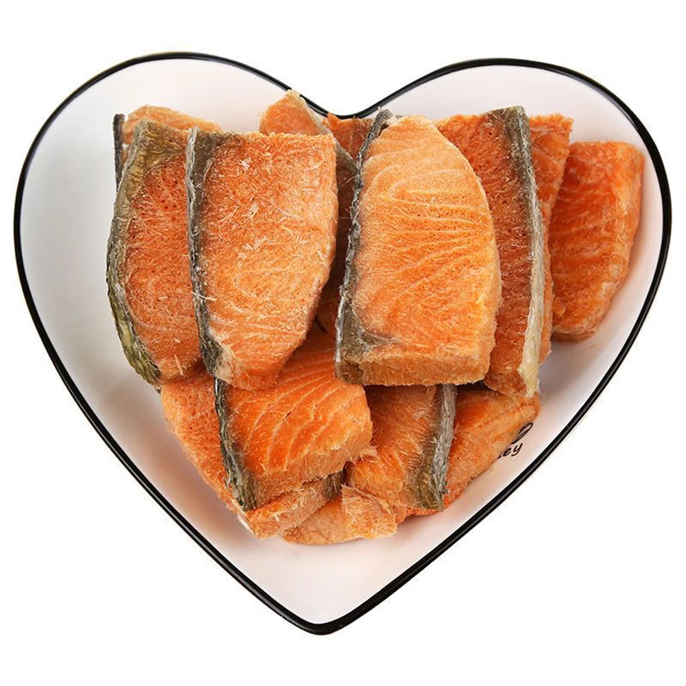 تجميد السلمون المجفف يعامل القطط والكلاب، القبض البري، مكون واحد |   قيمة طبيعية عالية |   خالي من الغلوتين، خالي من الحبوب