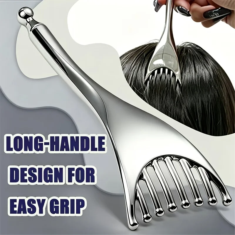 Head Massage Tool, Metal Octopus Stress- Scalp Comb, Multi-Functional Head Meridian Health Care Massage Comb for Scalp Relax