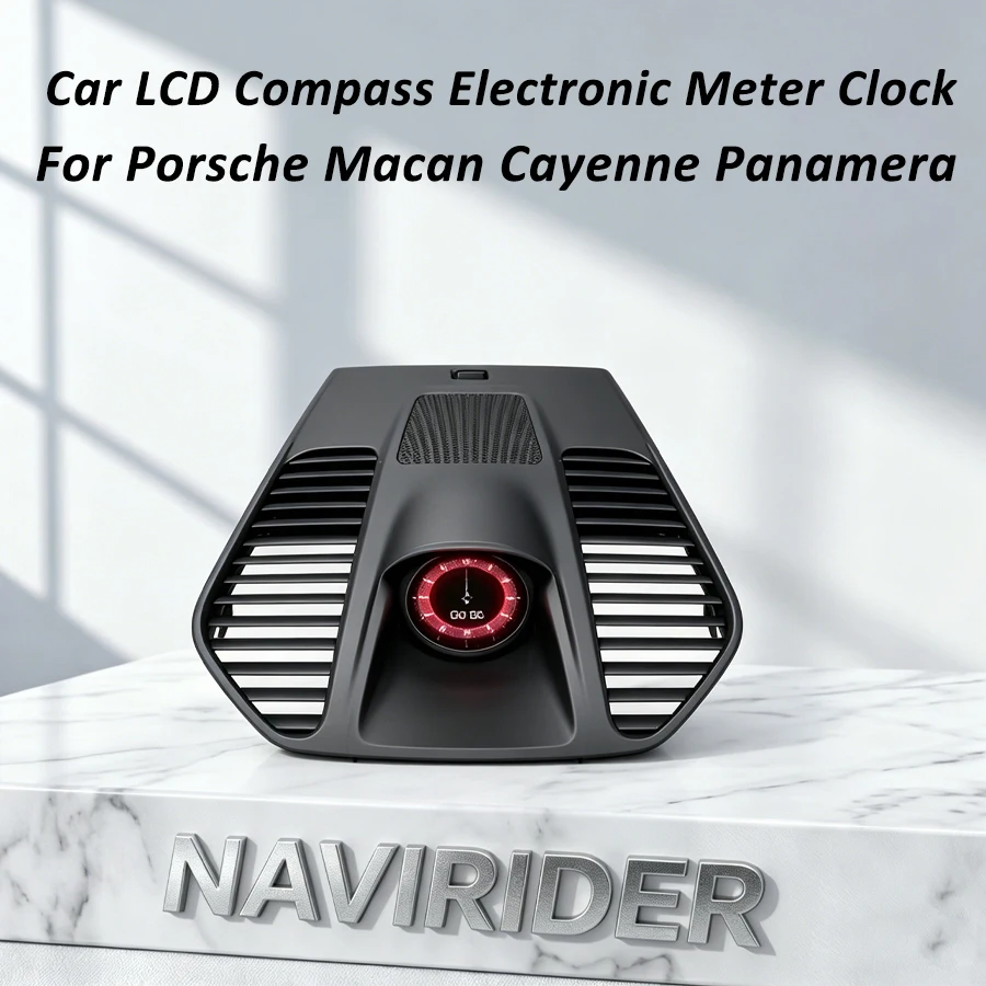 LCD Car Dashboard Stopwatch Clock For Porsche Macan Cayenne Panamera 718 911 2010-2024 Car Compass Electronic Meter Clock Parts
