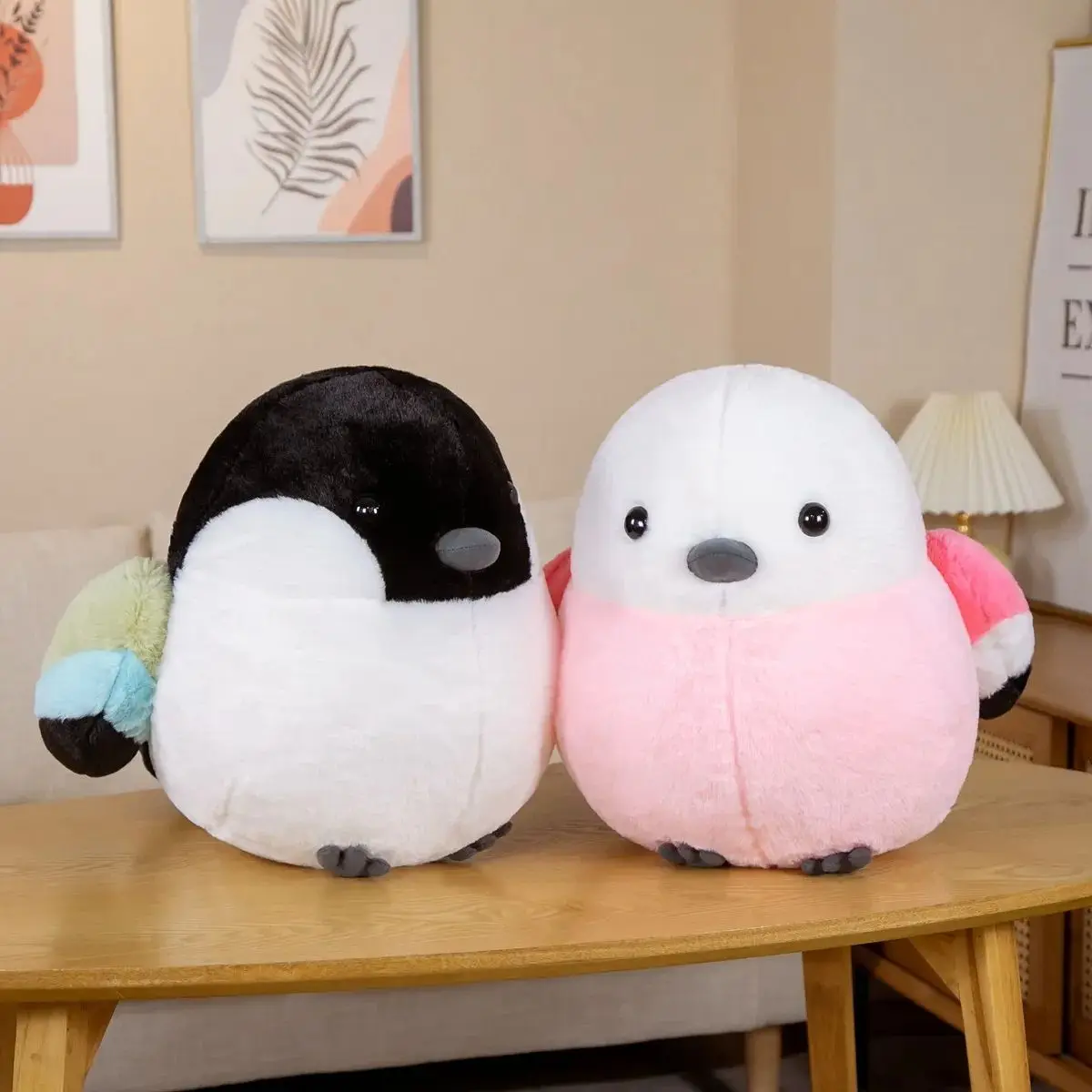 Simulation 35/40cm Cute Sparrow Crow Plush Toy Fat Round Stuffed Bird Animal Doll Pillow Soft Lifelike Bird Baby Christmas Gifts