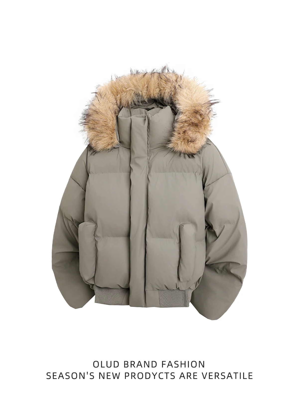 

Мужское зимнее пальто American High Street Sle, свободное пальто из искусственной кожи с капюшоном, хлопковое пальто, теплое пальто с хлебом