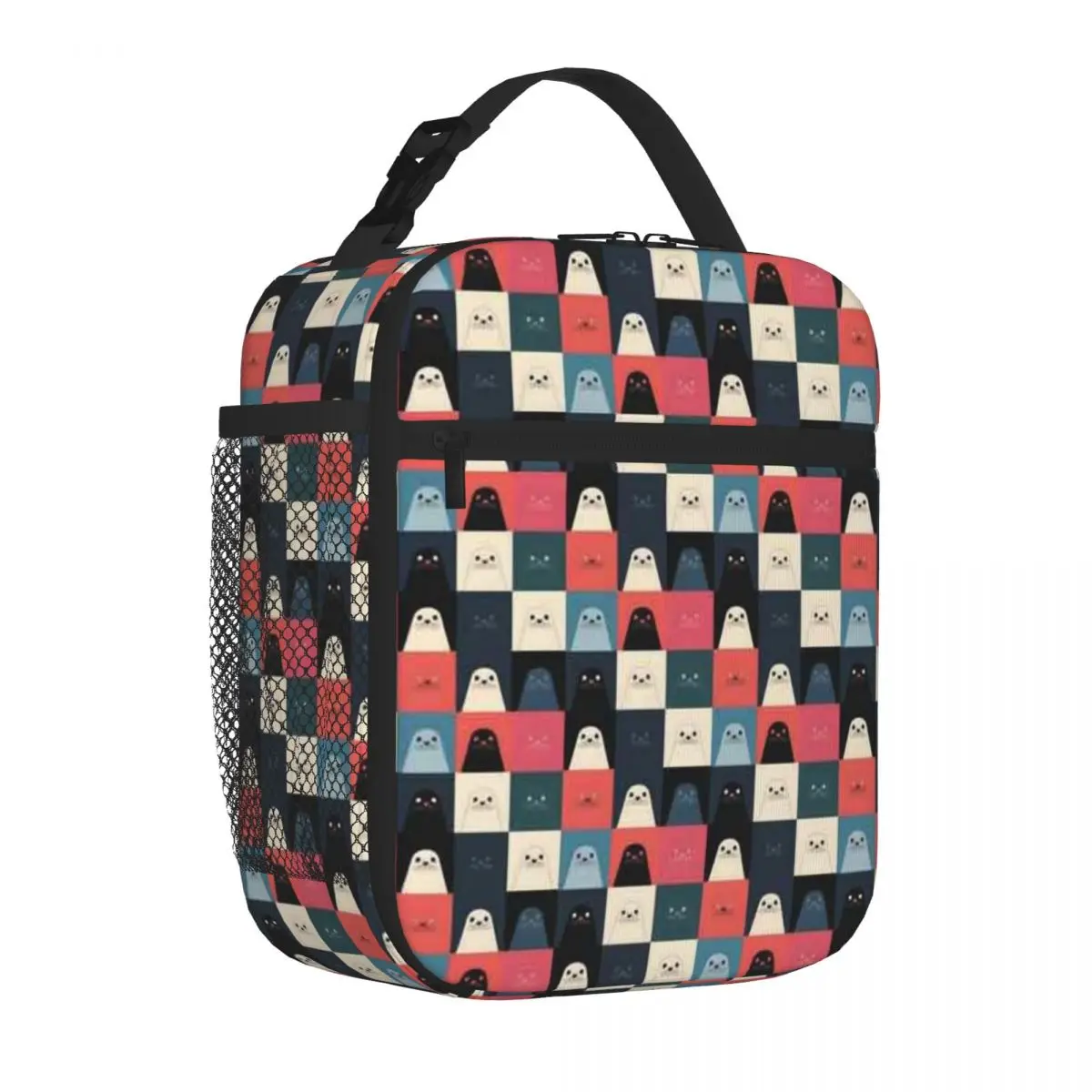 Bestselling Red Harbor Seal Pattern Neoprene Texture Leakproof Lunch Bag Safari Lunch Insulated Lunch Bag