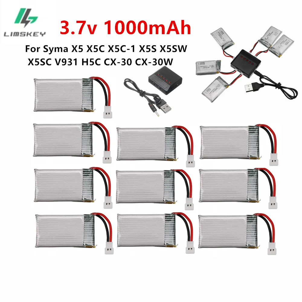 Upgraded 3.7V 1000mAh 25C Li-PO Battery 952540 For Syma X5 X5C X5C-1 X5S X5SW X5SC V931 H5C CX-30 CX-30W Quadcopter Spare Parts