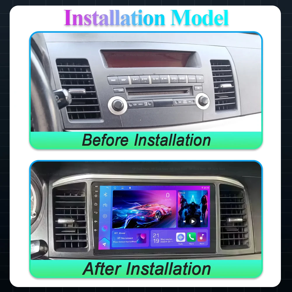 9inch Android 16 For Mitsubishi Lancer 9 10 X 2008 2009 2010 2011 - 2016 Car Radio Stereo Audio Gps Player Carplay Auto Screen