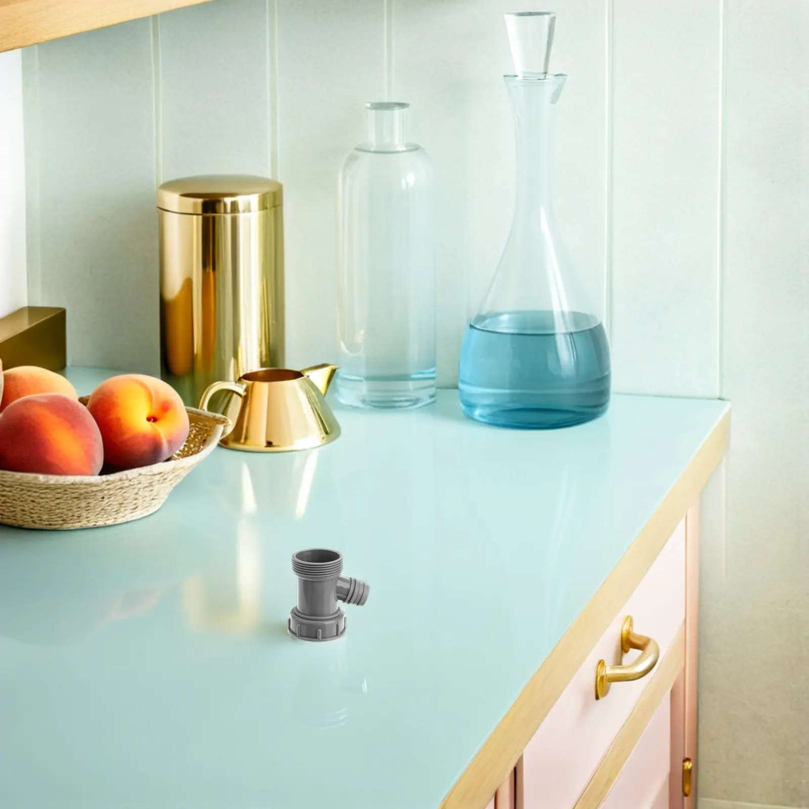 Plastic Kitchen Sink Drain Pipe Adapter Dishwasher Drain Hose Y-Shaped Overflow Connector for Single Basin Sink Drainage