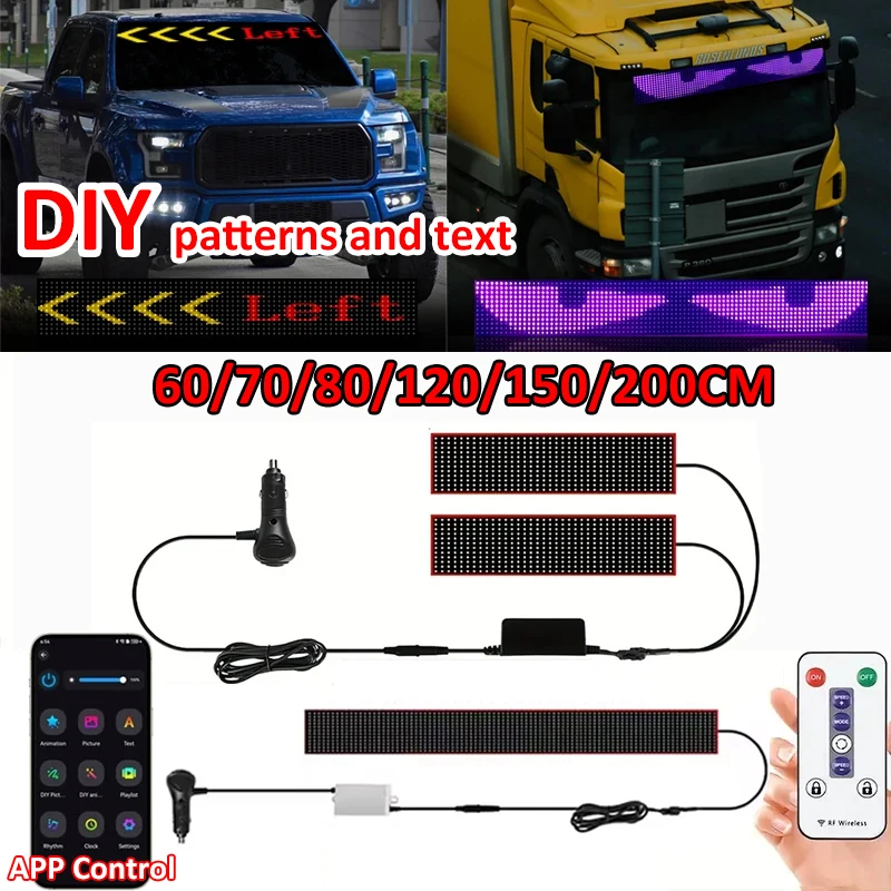 

Светодиодная панель для лобового стекла автомобиля, светодиодные фонари для грузовика, дьявольский глаз, мягкий складной прокручивающий программируемый дисплей для автомобильных аксессуаров