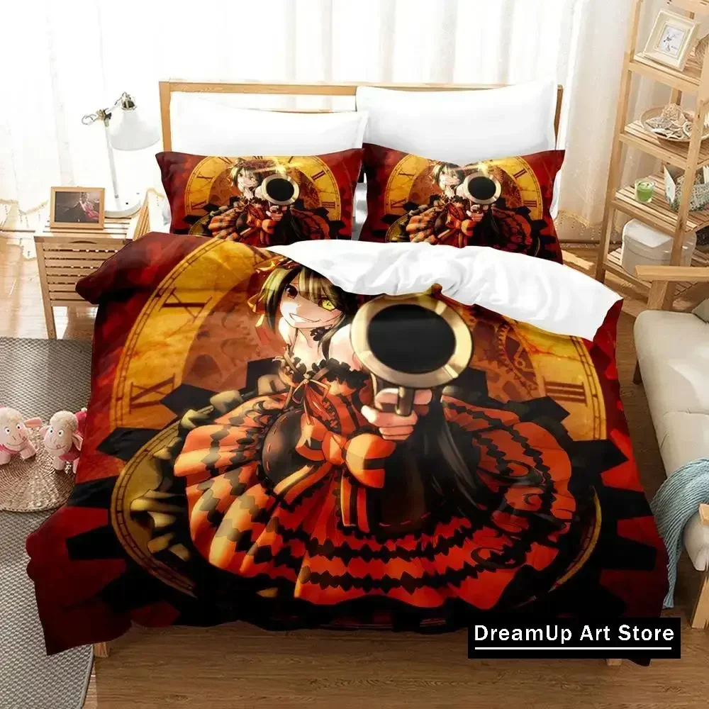 Anime Date A Live Tokisaki Kurumi Bedding Set Boys Girls Twin Queen Size Duvet Cover Pillowcase Bed Kids Adult Fashion