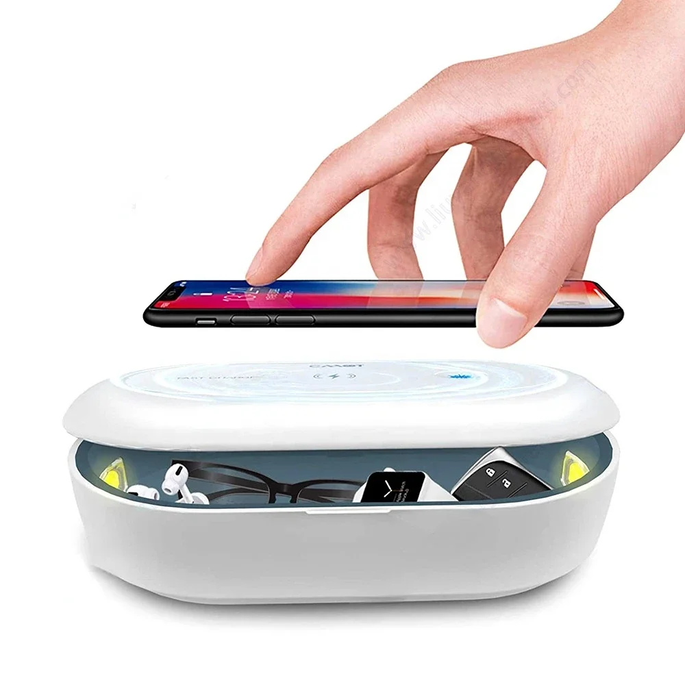 

Wireless Charger Portable UV Phone Sanitizer Multi-Function UV Light Cell Phone Sterilizer with Aroma Diffuser