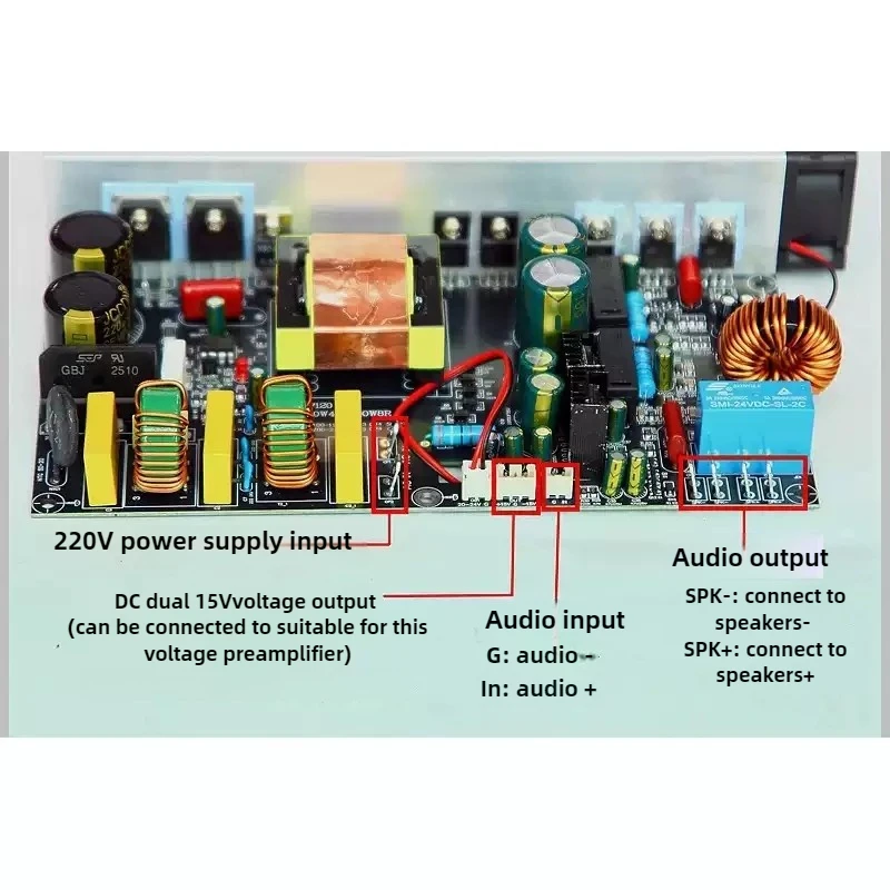 SOTAMIA 1000W Power Amplifier Audio Board Mono Digital Sound Amplificador dengan Switching Power Supply Terintegrasi Kelas D 1KW