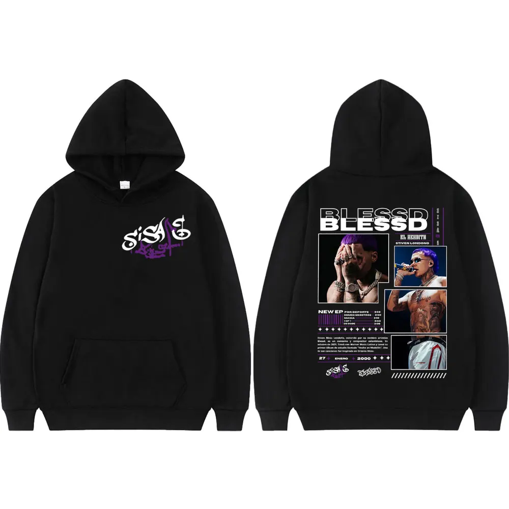 

Rapper Blessd Tour 2025 Graphic Hoodies Men Women Hip Hop Vintage Hooded Sweatshirts High Quality Fashion Oversized Pullovers