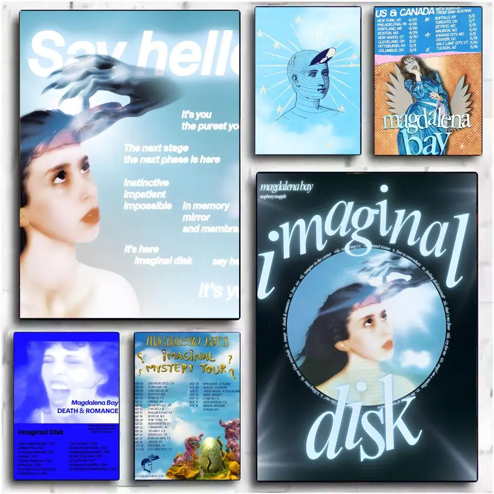 M-Magdalena B-Bay لوحة القرص الخيالية الخط قماش المشارك: تجعد الحرة مقاوم للماء دائم جميع الفضاء جدار ديكور #1