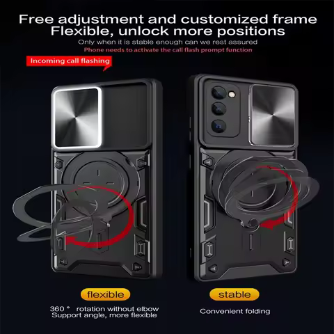 Luxury Magnetic Vehicle-mounted Metal Ring Kicstand Funda For Samsung Galaxy S23 FE S21 S20 fe Case Slide Window Protect Lens