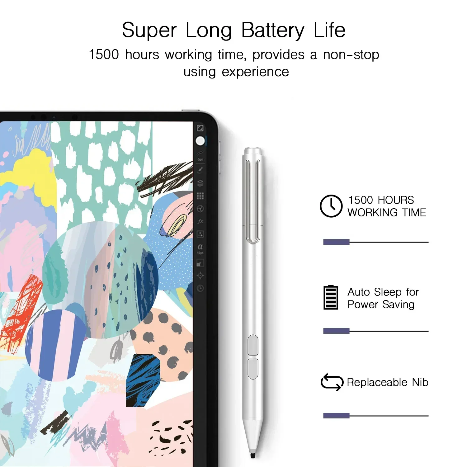 Anti-accidental Handwriting Stylus Pen for Microsoft Surface Pro/Go/Book 4096 Levels,Palm Rejection Pen Compatible with Pad