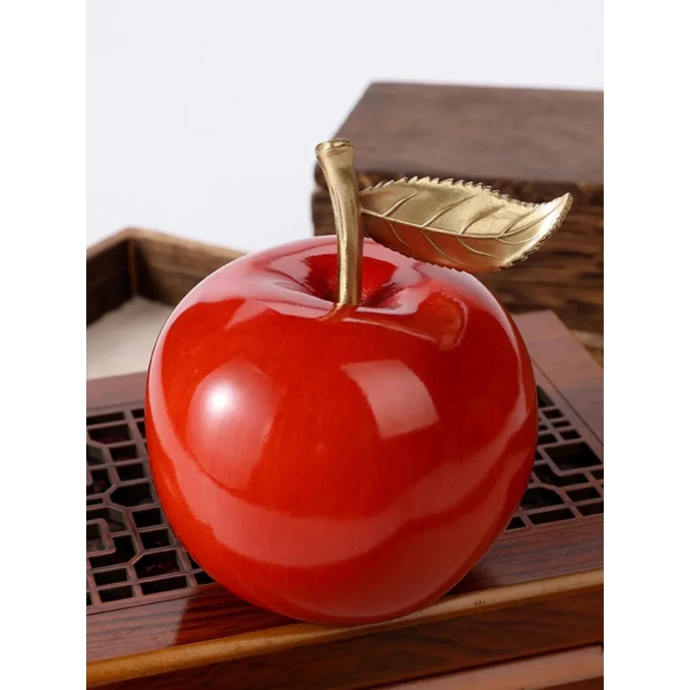 Feifanwo Copper Apple Decoration 【 Auspicious Apple 】 Living Room Desktop Office Desk Home Decoration Gifts to Girlfriend