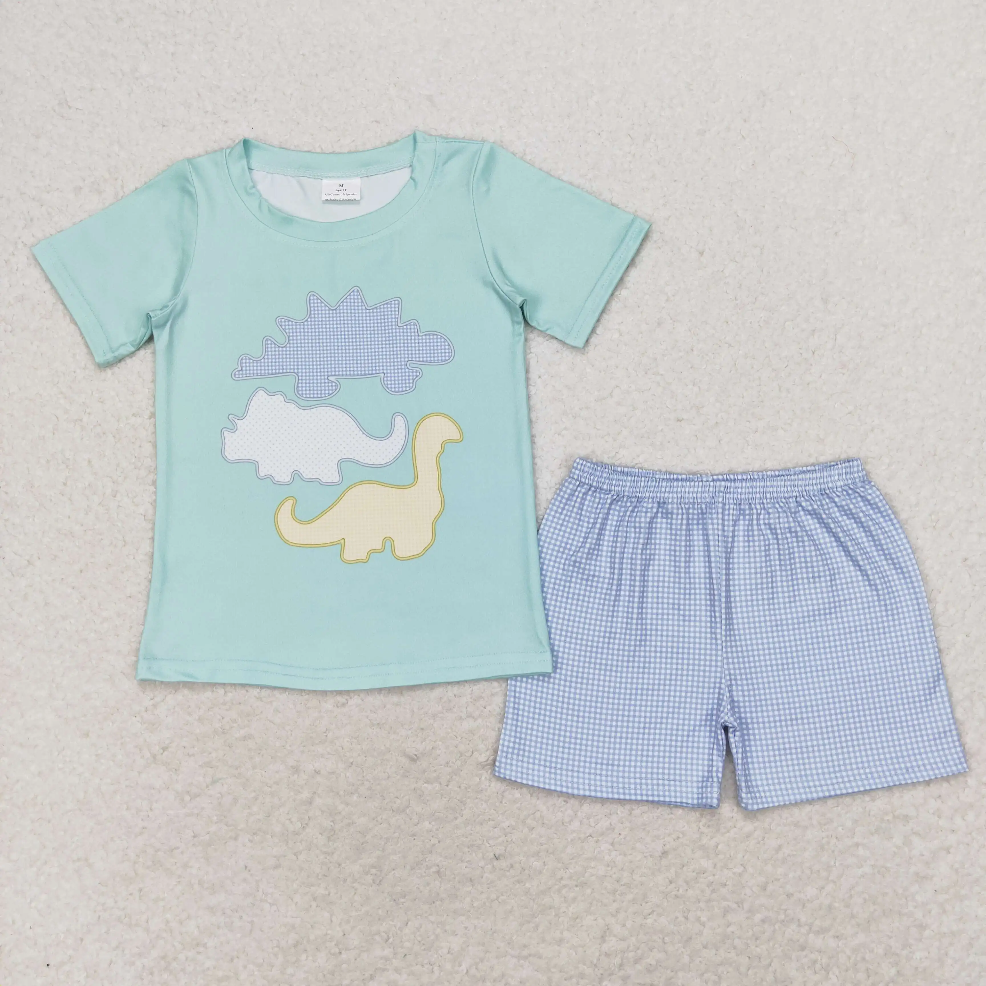 

BSSO0920 Kids Boutique Clothes Set Short Sleeve Embroidery Print Top With Shorts Set Kids Boys Summer Outfits