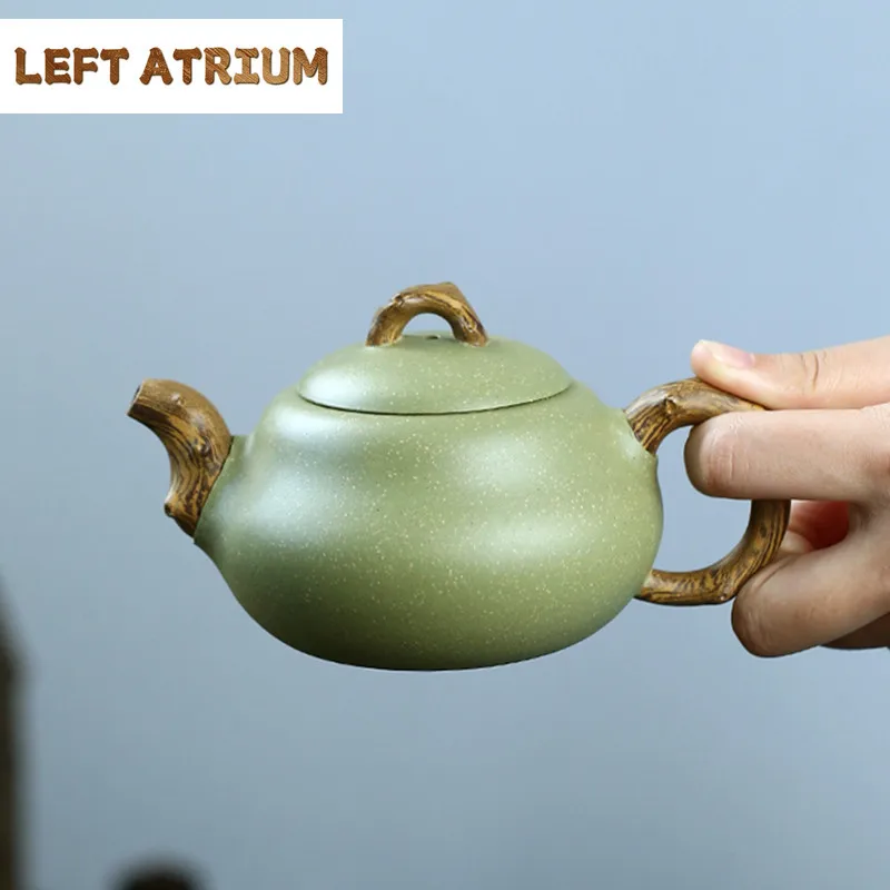 230ml Traditional Yixing Handmade Purple Clay Tea Pot Raw Ore Bean Green Mud Teapots Beauty Kettle Chinese Zisha Tea Set