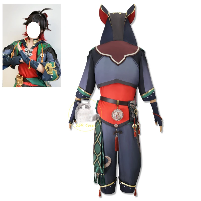 Game Gaming Cosplay Kostuum Genshin Impact Kostuum Gaming Uniform Jas Taille Cow Cow Halloween Party Carnaval Feestkleding Mannen