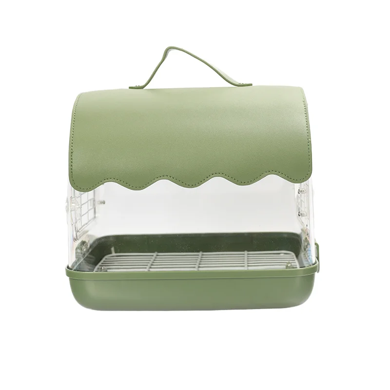 

Portable Lightweight Birdcage Backpack Leather Pet Carriers For Carrying Parrots Breathable Design For Outdoor Travel