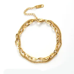 European and American niche design sense double-layer bracelet for women, cool and light luxury in Instagram, simple European an