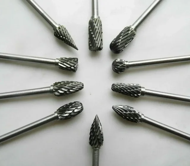 10 Stück 1/8 Zoll Schaft Wolframkarbid Fräser Drehwerkzeug Grat Diamantschliff Drehbohrer für Metallbearbeitung Polierwerkzeuge – Detail 3