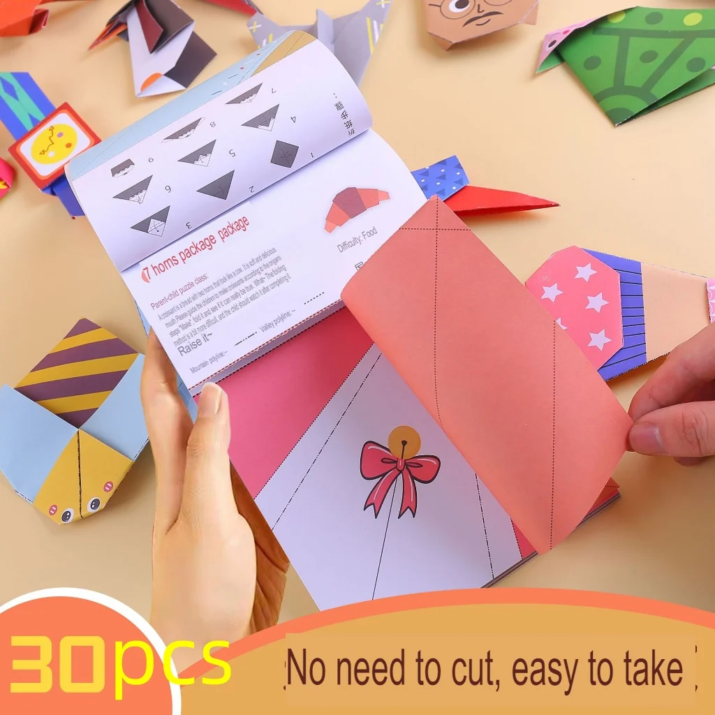 Puzzle Paper Origami Book DIY for Kids - Fun 3D Handmade Craft with Colorful Paper for Creative Development in Ages 3-6