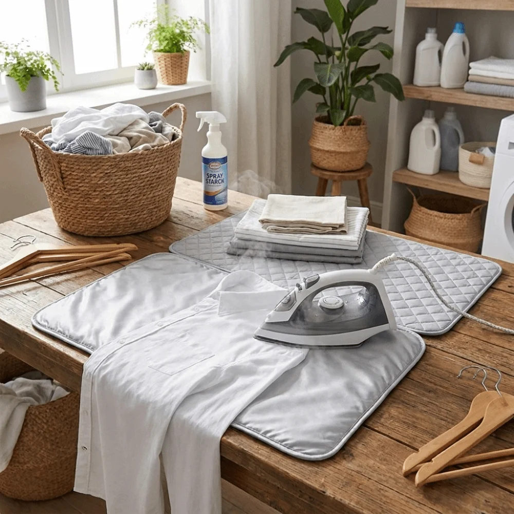 Blanket Heat Resistant Ironing Mat Double Side Portable Press Pad Foldable Quilted Laundry Pad Clothes Ironing
