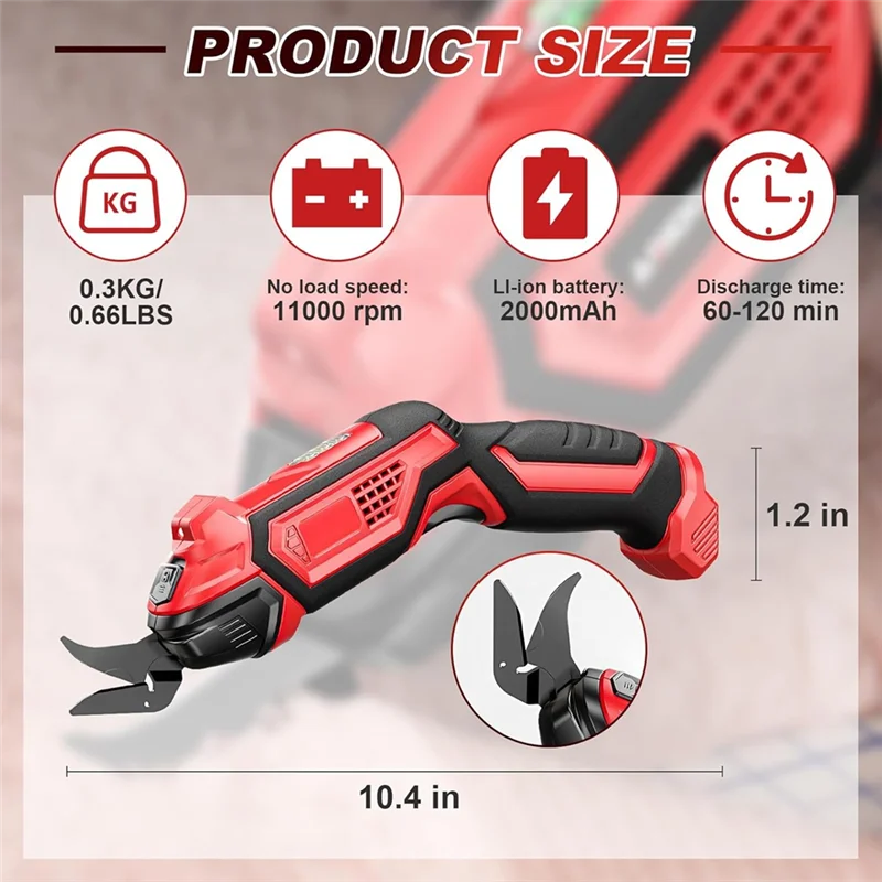 ABDJ-Tijeras eléctricas inalámbricas de 4,2 V con 2 cuchillas, tijeras de tela recargables, cortador de tela, tijeras eléctricas para coser enchufe estadounidense