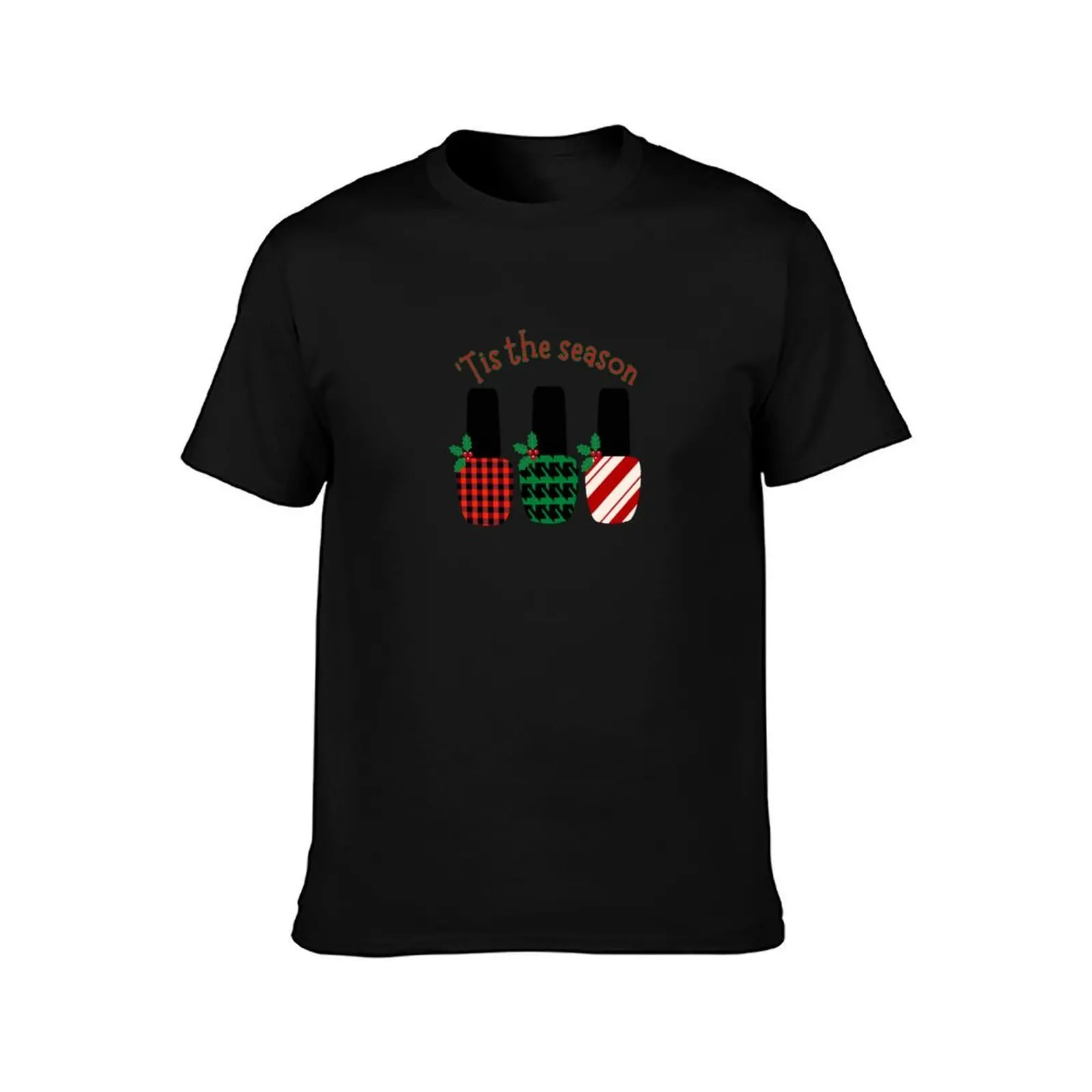 Tis the season Christmas design nail polish T-Shirt cotton t shirt pack T-Shirt
