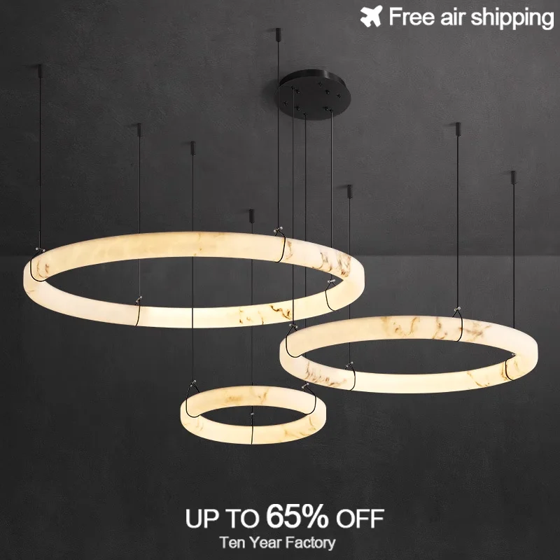 

Round Modern Marble Ceiling Pendant Chandelier for Kitchen Island Dining Table Living Room Bedroom Luxury Interior Lighting