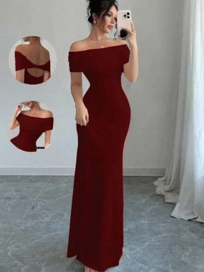 Damenkleid mit einer Schulter, ärmellos, schlankmachendem Bleistiftrock, modisches, sexy, edles Design. – Detail 2