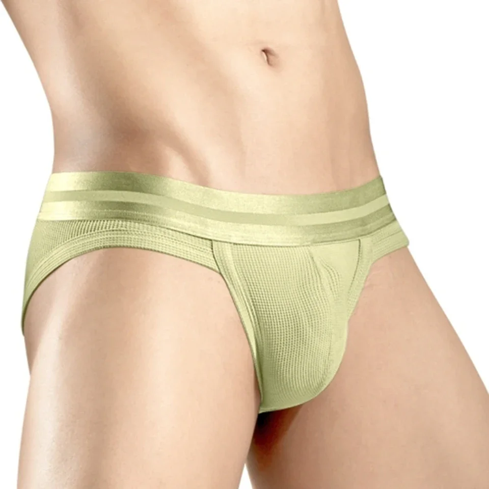 

Men's Cotton Brief Underwear with Side Fork Design Breathable Fabric and Separation Pouch for Comfort and Support