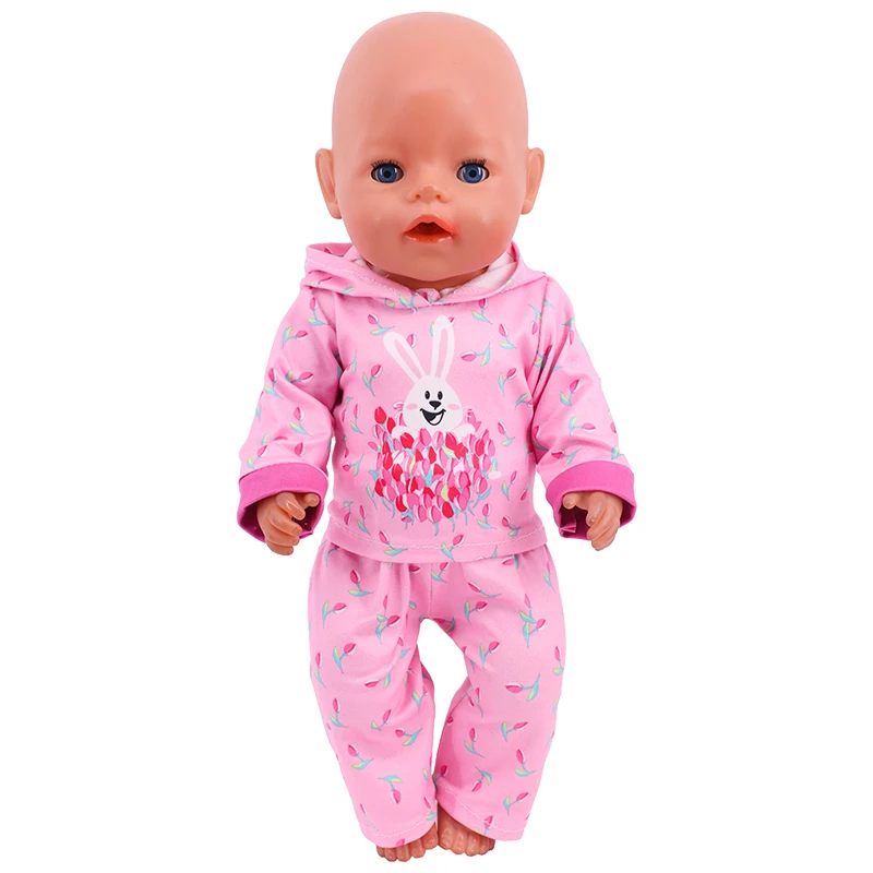 2 Pcs/Set=Shirts + Pants Doll Clothes Accessories For Born Baby 43cm Items & 18 Inch American Doll Girl's Toys & Our Generation