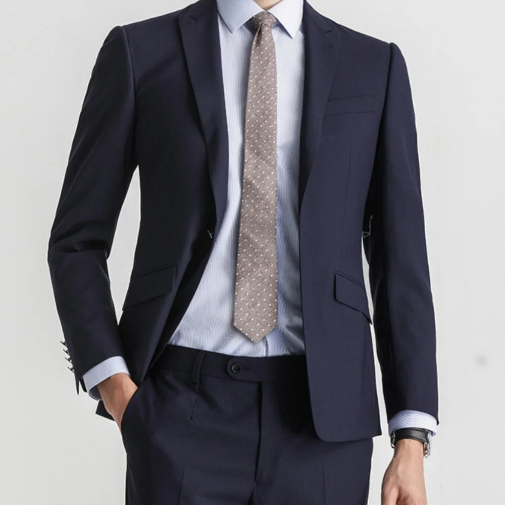 

Smart Casual 2 Piece Men Wedding Suits Slim Fit Notch Lapel Blazer Pant Designs Party Prom Suits Best Man Business Wear Suit