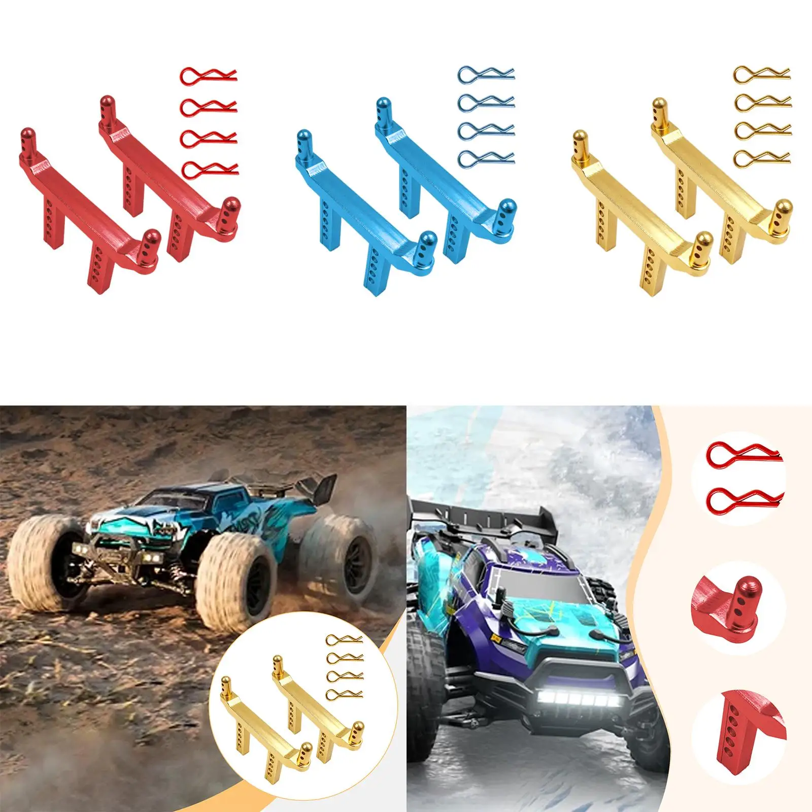 2 pezzi 1:16 RC Supporti per montanti carrozzeria Sostituzione ad alte prestazioni RC Shell Colonna RC Body Post per modello 16103 16102 16102Pro 16101