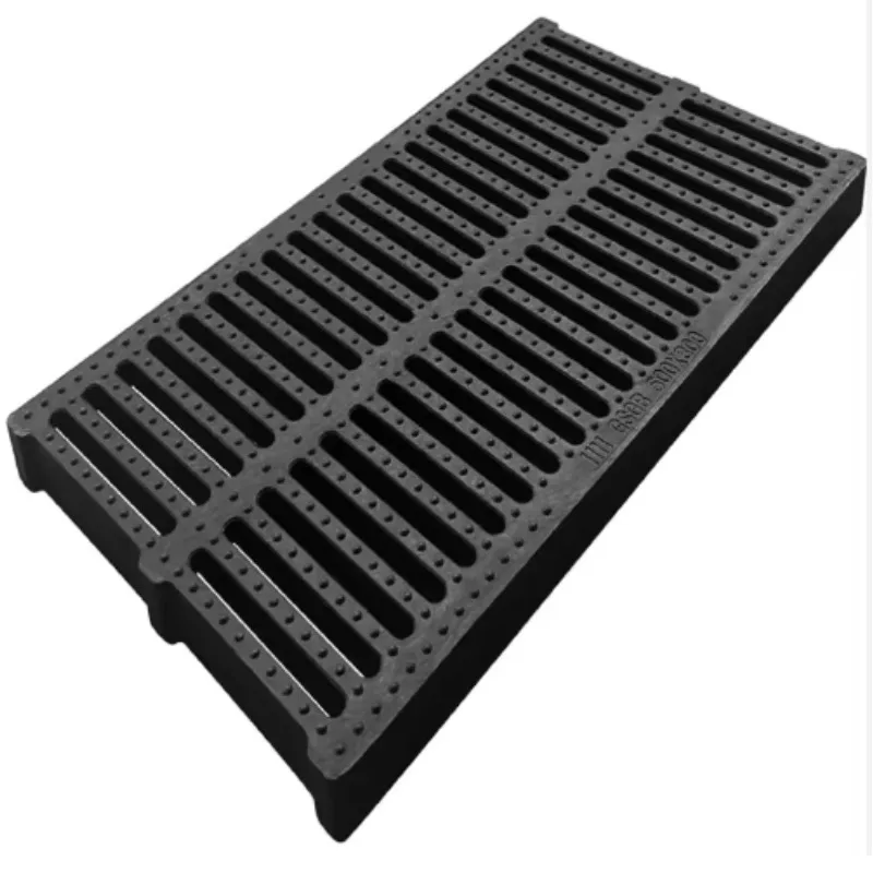 HDPE Concrete Drainage Channel Outdoor Road Construction Trench Drain With Press Stainless Steel Cover