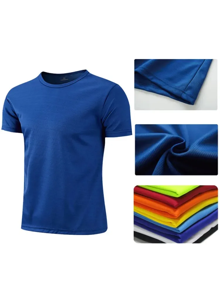 Herren Damen Schnelltrocknendes Kurzarm-Sport-T-Shirt Fitness-Shirt Trainer-Laufshirt Atmungsaktive Sportbekleidung für Jugendliche