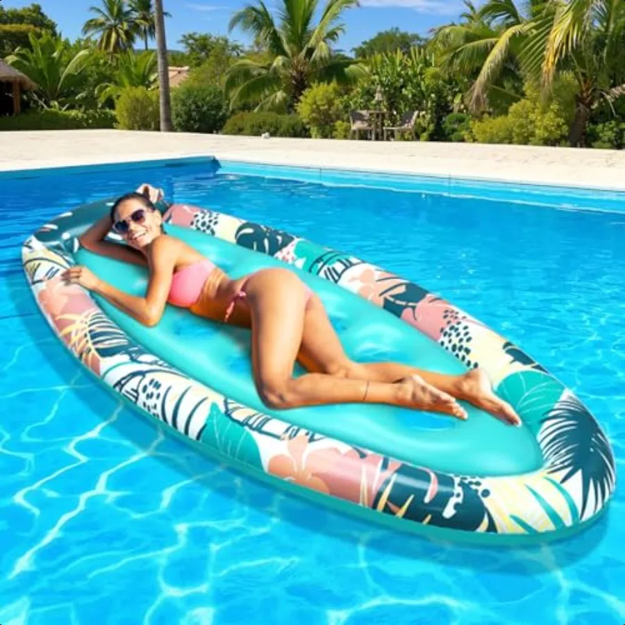 

Iatable Pool Floats Adult Cooling Pool Float Lounger Raft with Headrest Comfort Tanning Pool Floaties for Adults Outdoor Summer